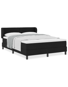 Letto a molle con materasso Nero 160 x 200 cm Tessuto 2