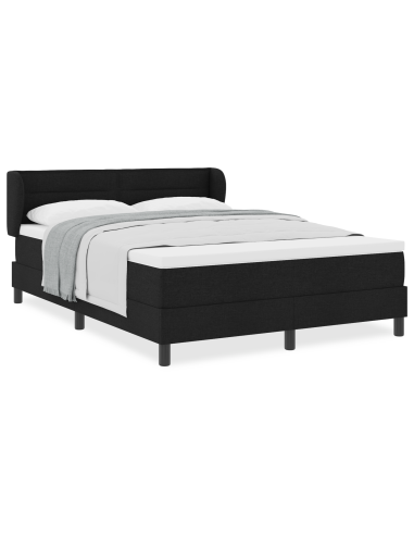 Letto a molle con materasso Nero 160 x 200 cm Tessuto