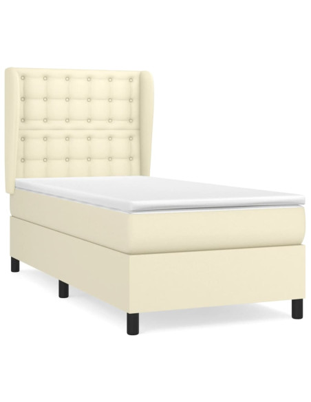 Giroletto a Molle con Materasso Crema 100x200 cm in Similpelle