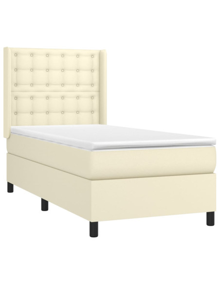 Giroletto a Molle con Materasso Crema 100x200 cm in Similpelle