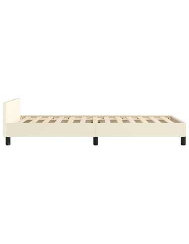 Giroletto con Testiera Crema 100x200 cm in Similpelle