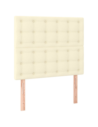 Giroletto con Testiera Crema 100x200 cm in Similpelle