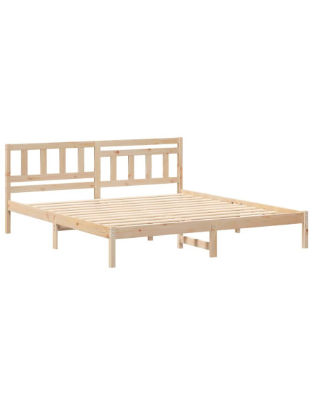Struttura del letto Marrone 200 x 200 cm Legno di pino massello