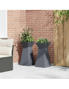 Vaso a Pilastro 2 pcs Antracite 35 x 35 x 73 cm