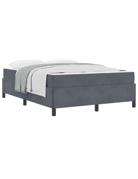 Struttura del letto Bianco e Grigio chiaro 140 x 190 cm Velluto