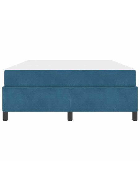 Struttura del letto Blu scuro e bianco 140 x 190 cm Velluto