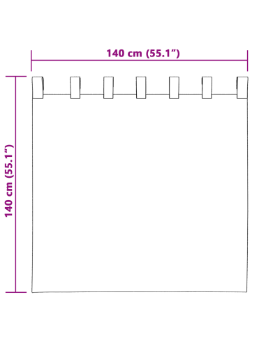 Tende Blackout con Anelli 2 pcs Talpa 140 x 140 cm Poliestere