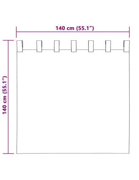 Tende Blackout con Anelli 2 pcs Talpa 140 x 140 cm Poliestere
