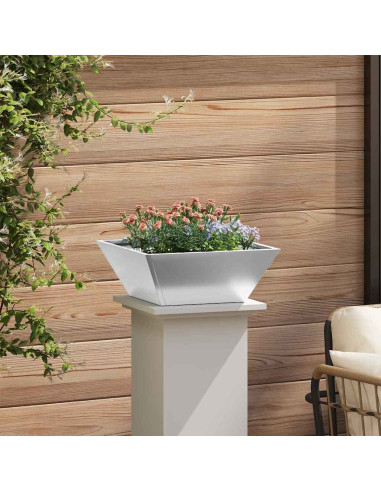 Vaso da giardino 5 pcs Argento 40 x 40 x 15 cm Acciaio zincato