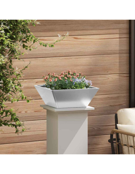 Vaso da giardino 5 pcs Argento 40 x 40 x 15 cm Acciaio zincato