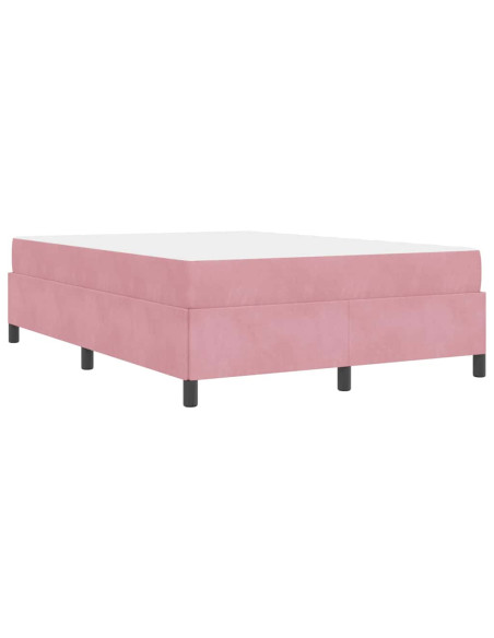Struttura del letto Altro Rosa e bianco 140 x 190 cm Velluto