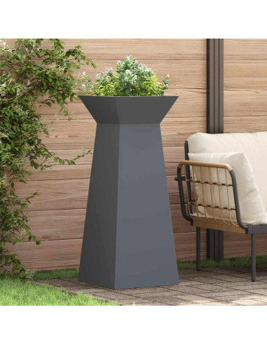 Vaso a Pilastro 2 pcs Antracite 40 x 40 x 100 cm