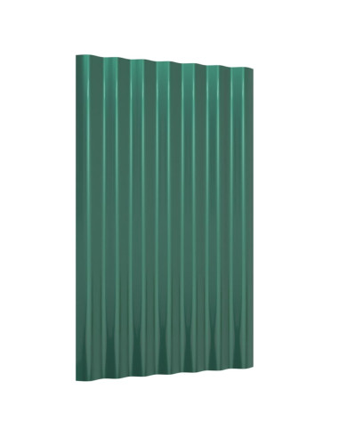 Pannelli Tetto 12pz Acciaio Verniciato a Polvere Verde 60x36 cm