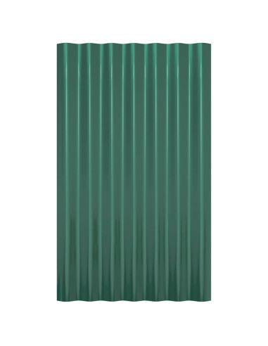 Pannelli Tetto 12pz Acciaio Verniciato a Polvere Verde 60x36 cm