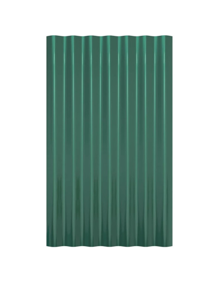 Pannelli Tetto 12pz Acciaio Verniciato a Polvere Verde 60x36 cm