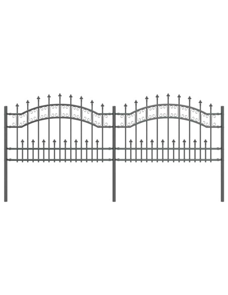 Recinzione da giardino Grigio 115 cm