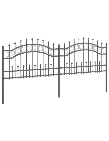 Recinzione da giardino Grigio 115 cm
