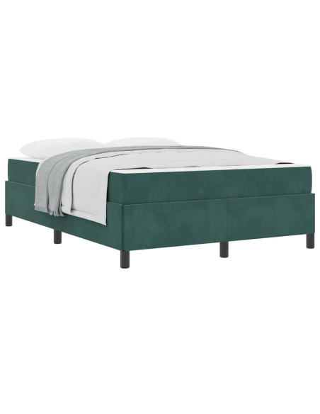 Struttura del letto Verde scuro e bianco 140 x 200 cm Velluto