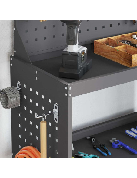Carrello per Attrezzi Nero 65 x 35 x 111 cm Metallo