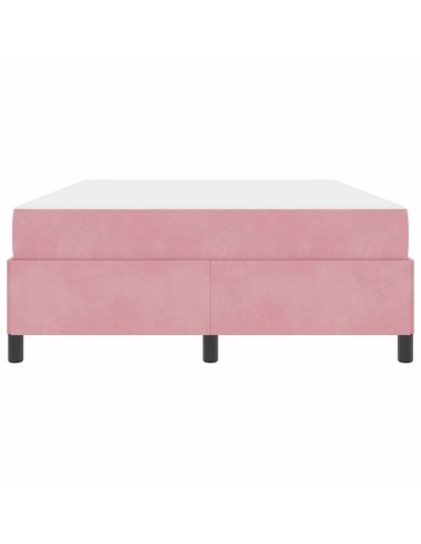 Struttura del letto con materasso Rosa 140 x 200 cm Tessuto
