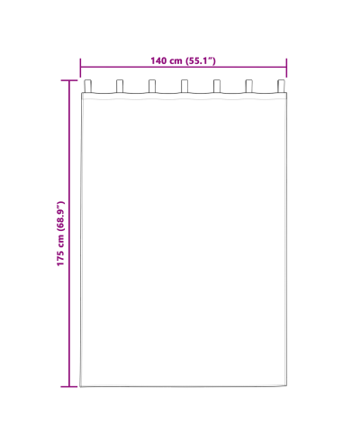 Tende Blackout con Anelli 2 pcs Grigio Chiaro 175 x 140 cm