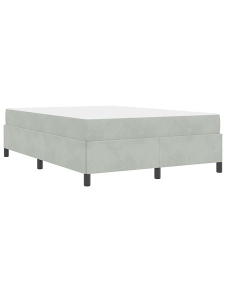 Struttura del letto Bianco e Grigio chiaro 160 x 200 cm Velluto