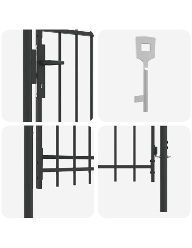 Cancello per recinzione con blocco Grigio 103 x 150 cm