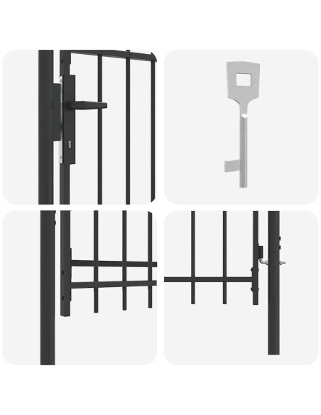 Cancello per recinzione con blocco Grigio 103 x 150 cm