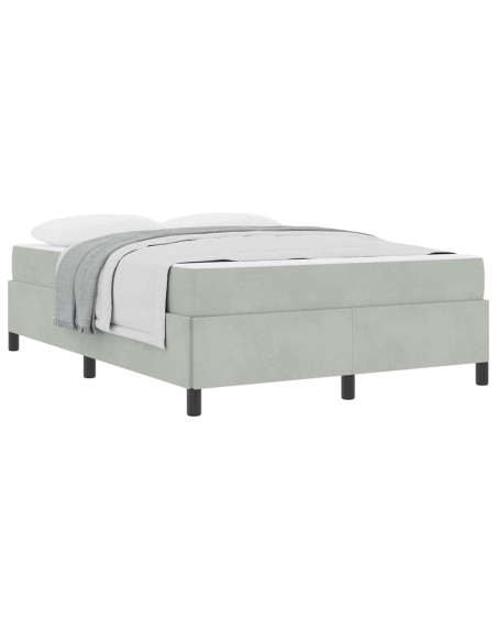 Struttura del letto Bianco e Grigio chiaro 160 x 200 cm Velluto