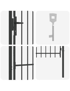 Cancello per recinzione con blocco Grigio 103 x 200 cm 2