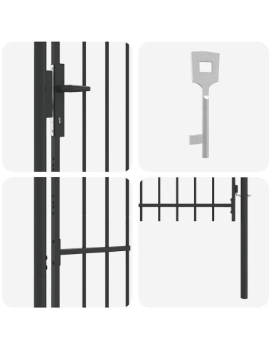 Cancello per recinzione con blocco Grigio 103 x 200 cm