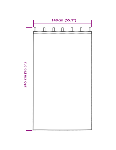 Tende Blackout con Anelli 2 pcs Bianco Puro 245 x 140 cm