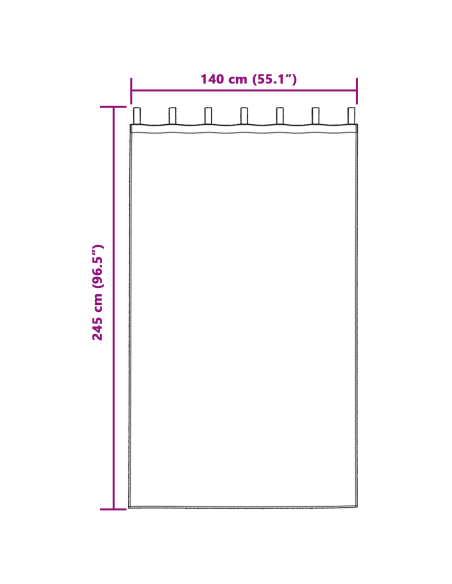 Tende Blackout con Anelli 2 pcs Bianco Puro 245 x 140 cm