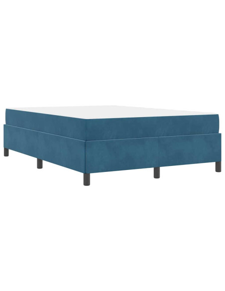 Struttura del letto Blu scuro e bianco 160 x 200 cm Velluto
