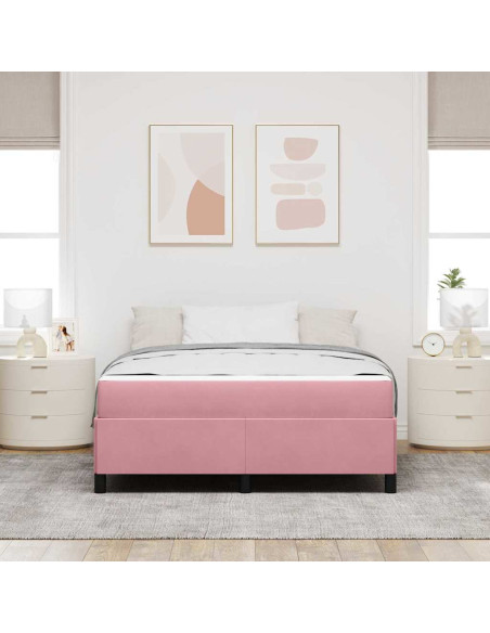 Struttura del letto Altro Rosa e bianco 160 x 200 cm Velluto