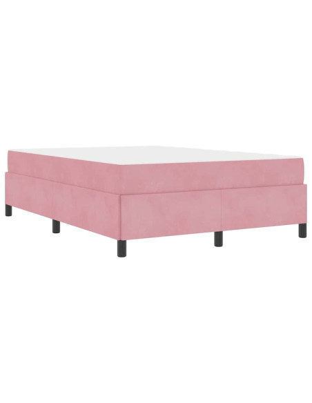 Struttura del letto Altro Rosa e bianco 160 x 200 cm Velluto