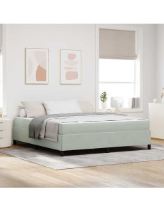 Struttura del letto Grigio chiaro 180 x 200 cm Tessuto 2