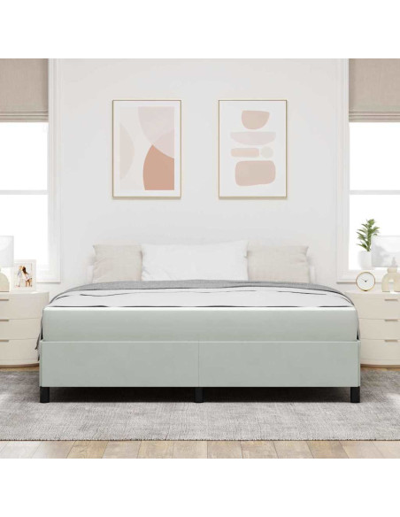 Struttura del letto Bianco e Grigio chiaro 180 x 200 cm Velluto