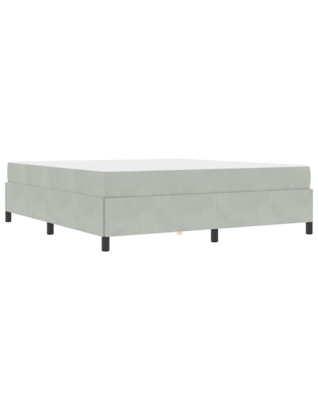 Struttura del letto Bianco e Grigio chiaro 180 x 200 cm Velluto