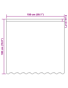 Tenda in Pizzo con tende Bianco 180 x 150 cm Poliestere