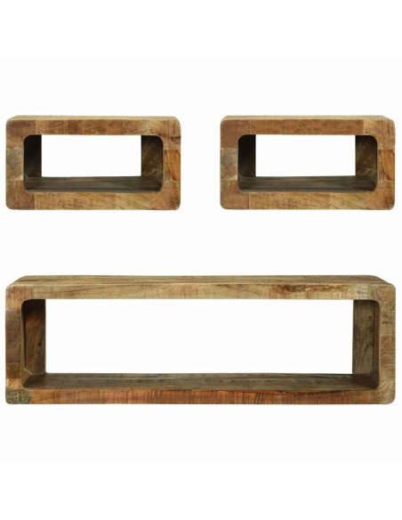 Set mobile TV 3 pcs Marrone Legno massello di mango