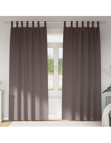 Tende Blackout con Anelli 2 pcs Marrone Scuro 225 x 140 cm
