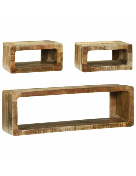 Set mobile TV 3 pcs Marrone Legno massello di mango