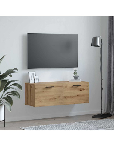 Armadietto a muro rovere artigianale 100 x 36.5 x 35 cm