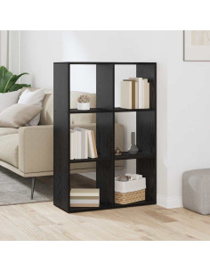 Armadio per Libri Rovere Nero 69,5 x 29 x 103,5 cm 2