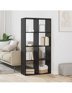 Armadio per Libri Rovere Nero 69,5 x 29 x 137,5 cm 2