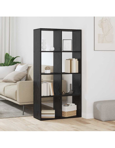 Armadio per Libri Rovere Nero 69,5 x 29 x 137,5 cm