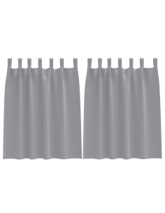 Tende Blackout con Anelli 2 pcs Grigio chiaro 140 x 140 cm 2