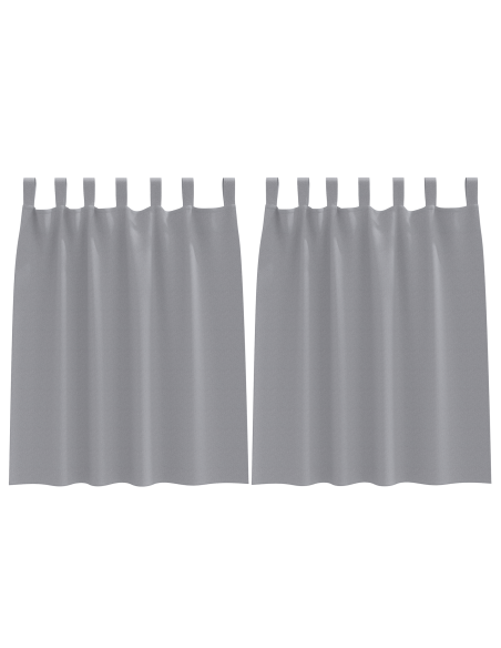 Tende Blackout con Anelli 2 pcs Grigio chiaro 140 x 140 cm