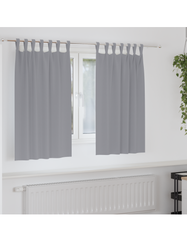 Tende Blackout con Anelli 2 pcs Grigio chiaro 140 x 140 cm